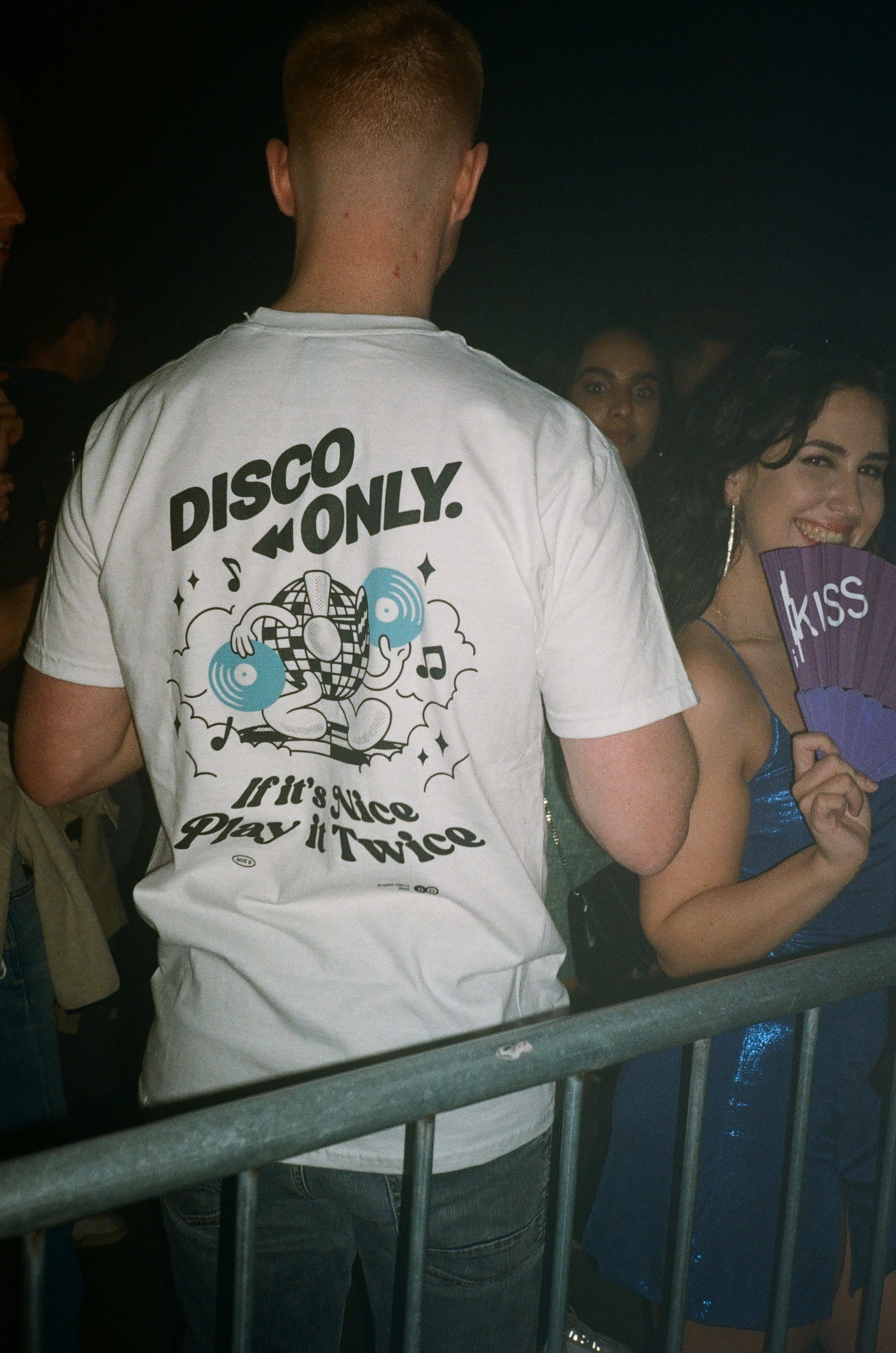 Antibacterial Treatment DISCO ONLY 'Play It Twice V4' Tee - White