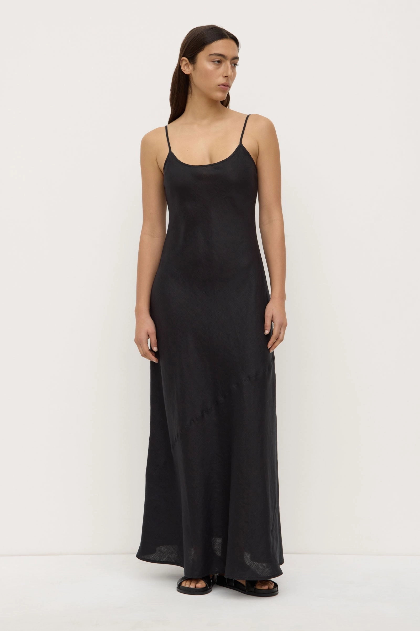 Sleek and Simple Colette Linen Slip Dress