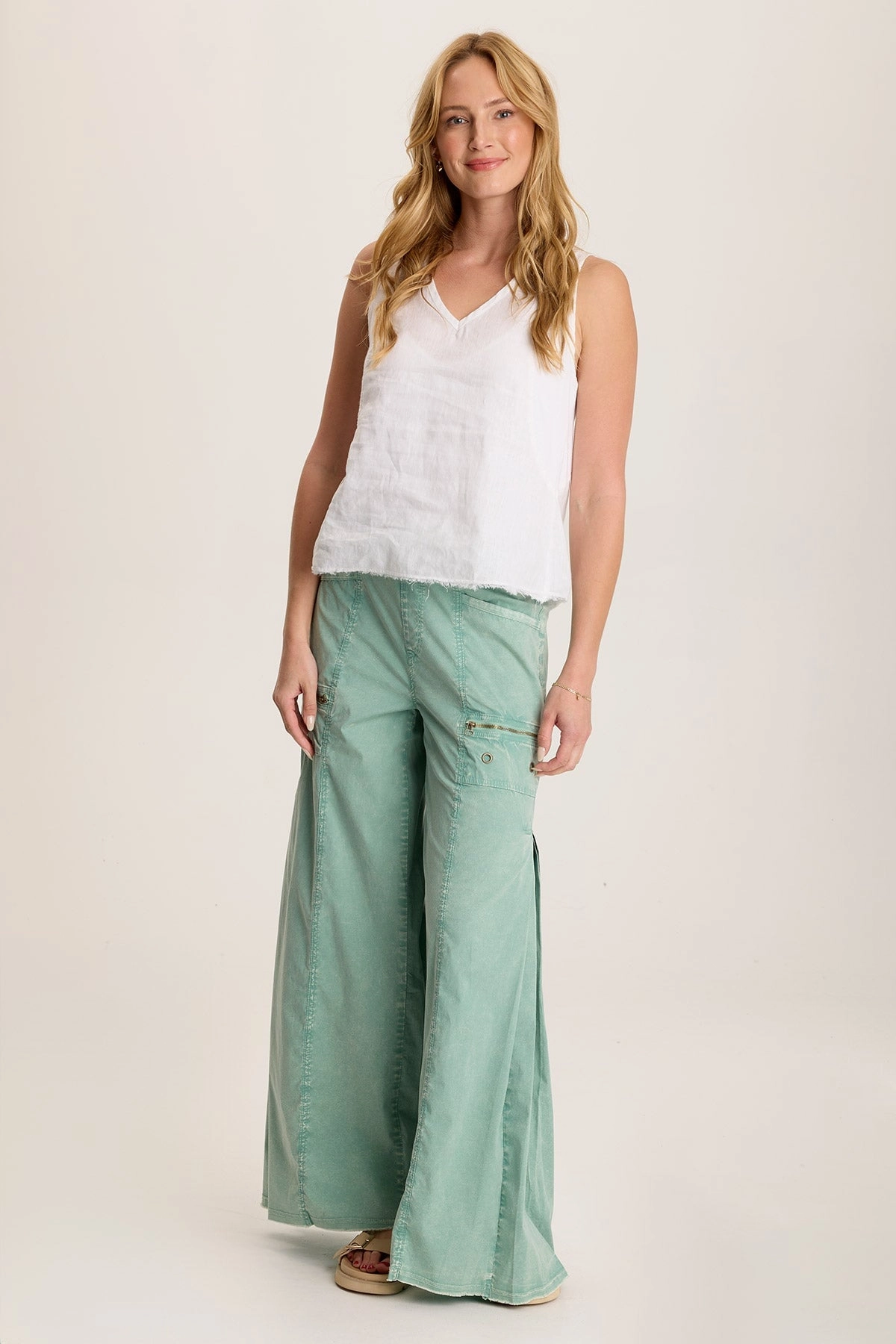 Coline Poplin Wide Leg Pant Recyclable Fabric Blend Everyday Must-have
