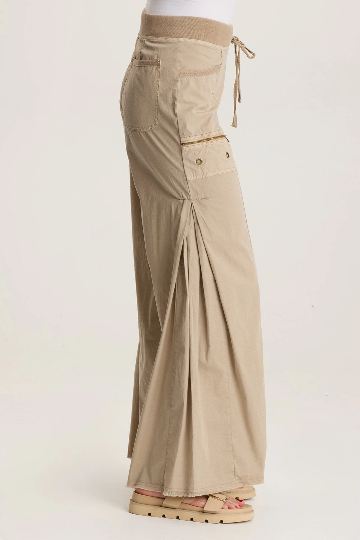Coline Poplin Wide Leg Pant Street Active Durable Seams
