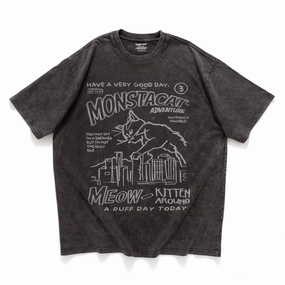 (ZT1461) Monstacat Graphic Tee Temperature Control Fabric