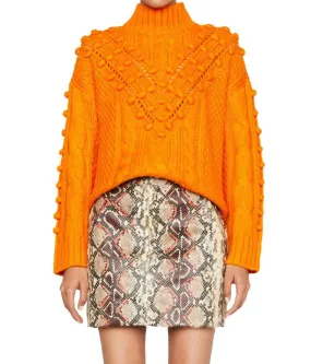 Eris Sweater In Persimmon Breathable Textured Fabric Fashion Layer