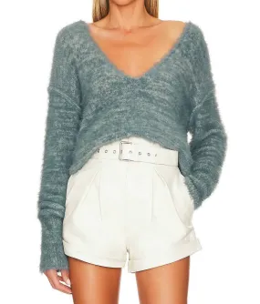 Comfy Essentials Modern Comfort Serendipity V-Neck Sweater In Storm Combo
