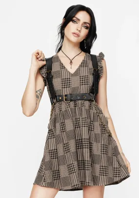 Mabel Check Mini Skater Dress Sharp Design Everyday Comfort Wear