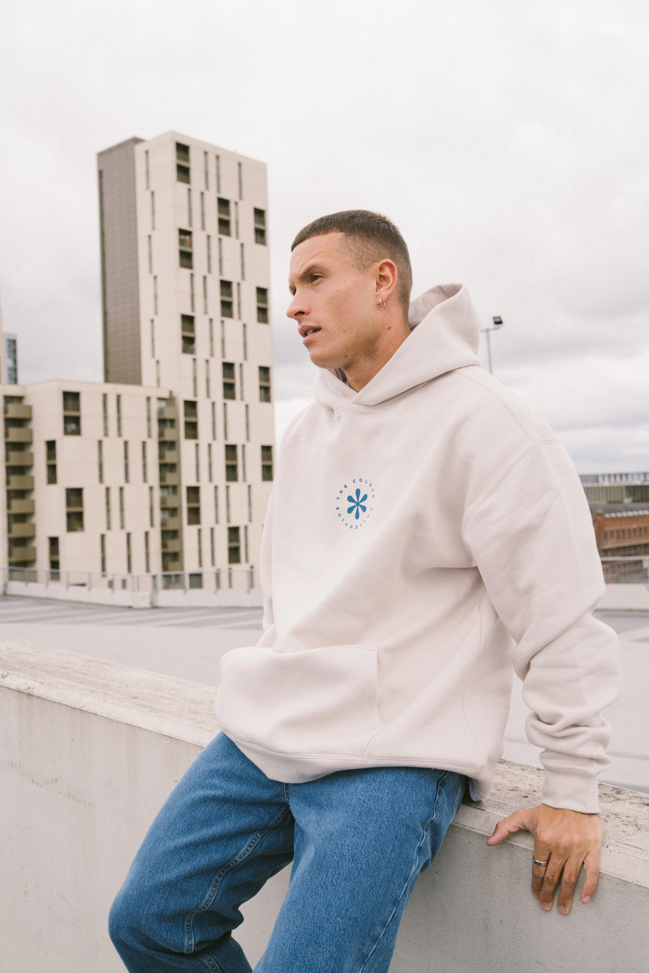 Festival wear Colour Collective 'Wallflower' Hoodie - Bone