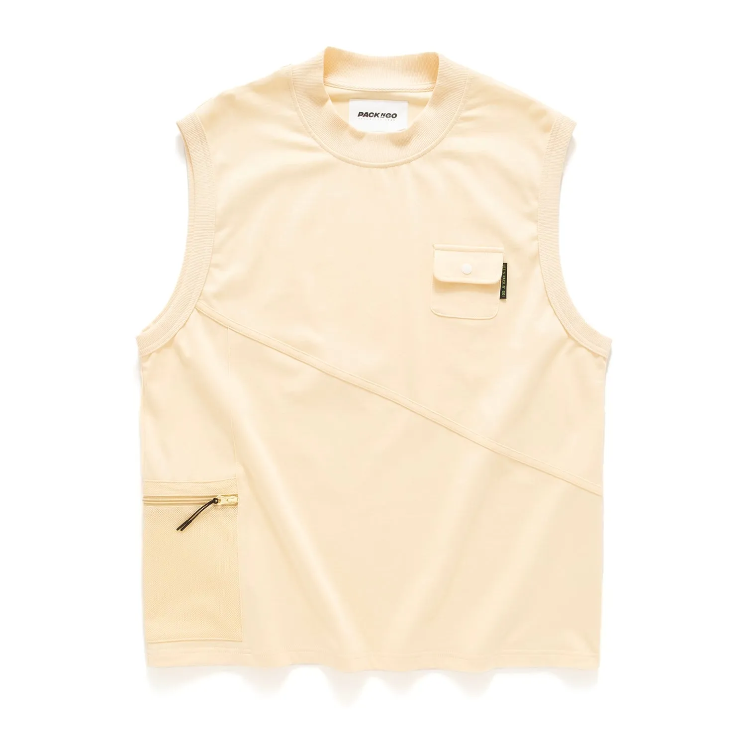 (VT1372) Multi Pockets Vest Everyday Layering Minimalist Look
