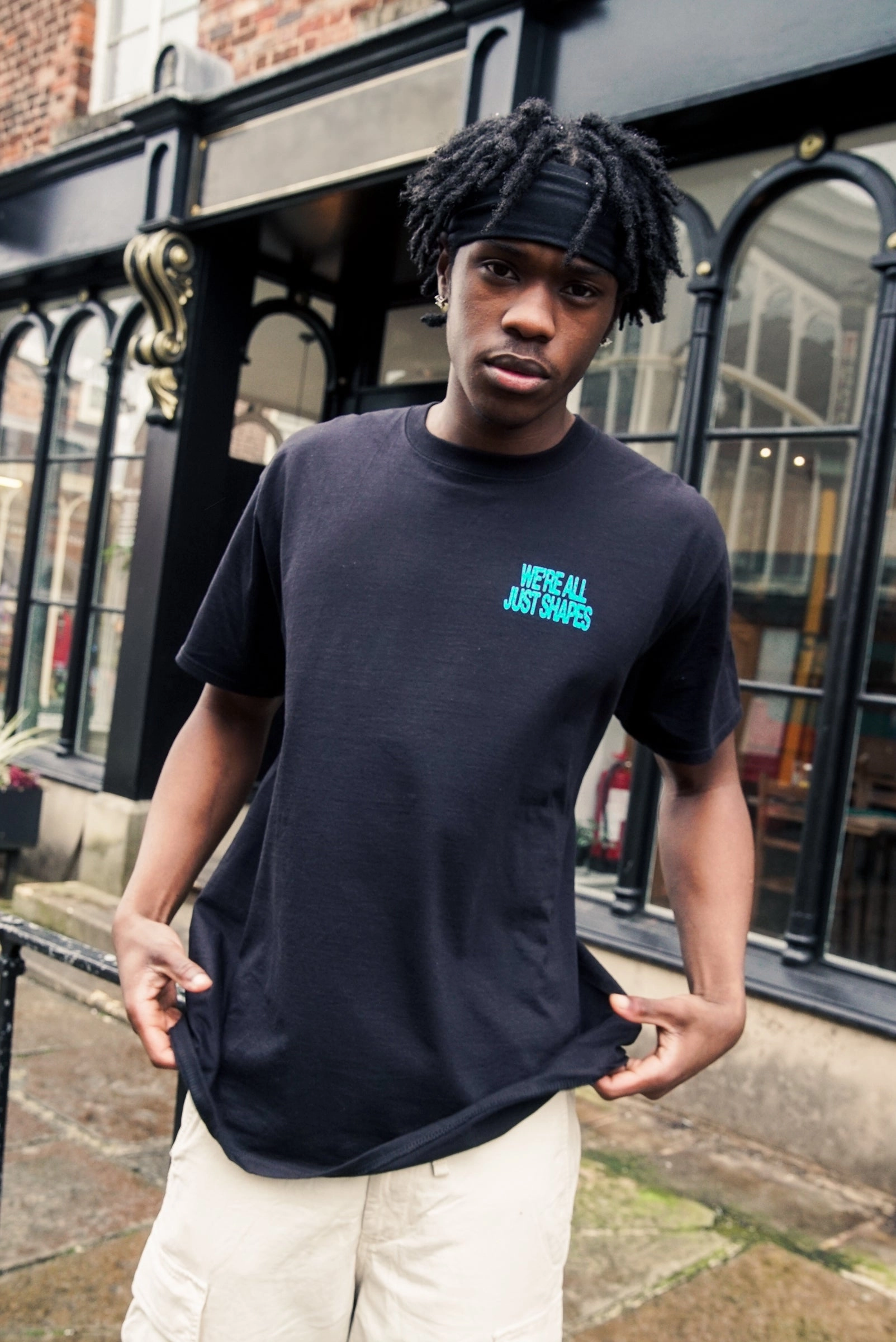 Layered Look Wear Button Down KBAR X UN:IK 'Shapes' Tee - Black