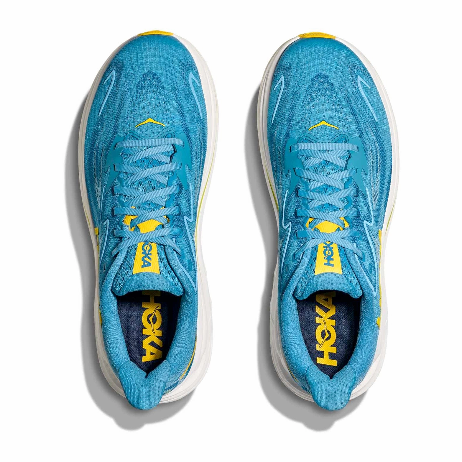 Grass - running Durable Material Men's Clifton 10 Wide Fit Running Shoes Alpine Blue / Foggy Night