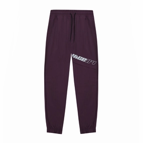 Non Slip Waistband Effortless Design Vice 84 'Reflective Racer' Nylon Track Pants - Burgundy