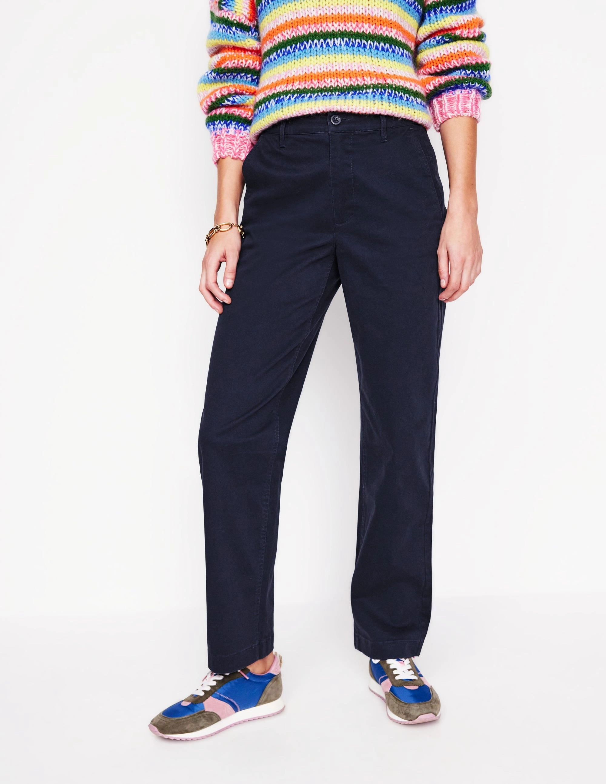 Casual Performance Fit Barnsbury Chino Trousers-Navy