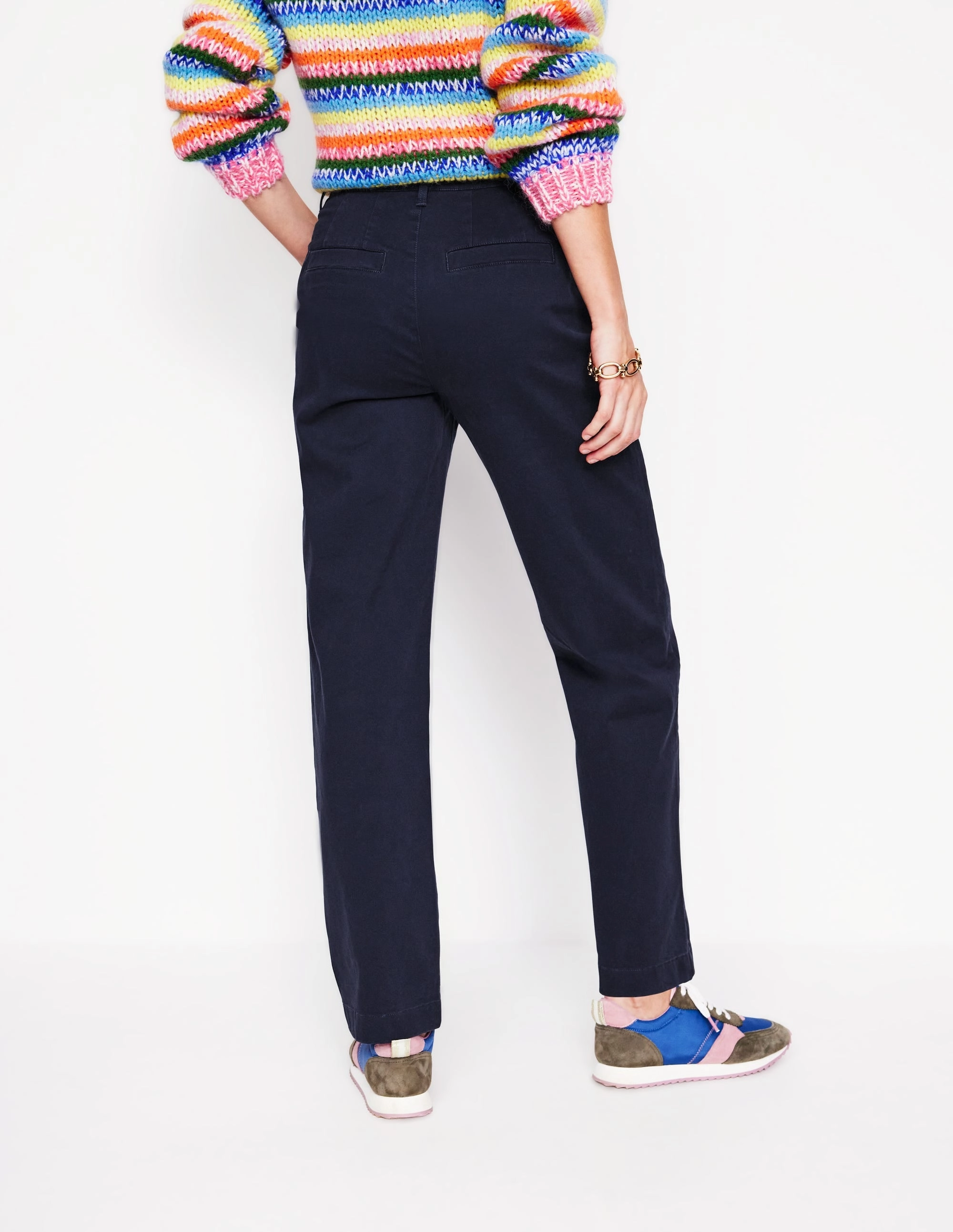 Barnsbury Chino Trousers-Navy Free Movement Tapered ankle