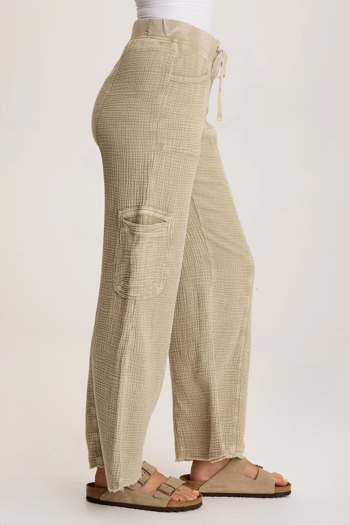 Rizal Gauze Pocket Flare Pant Simple Comfort Wear