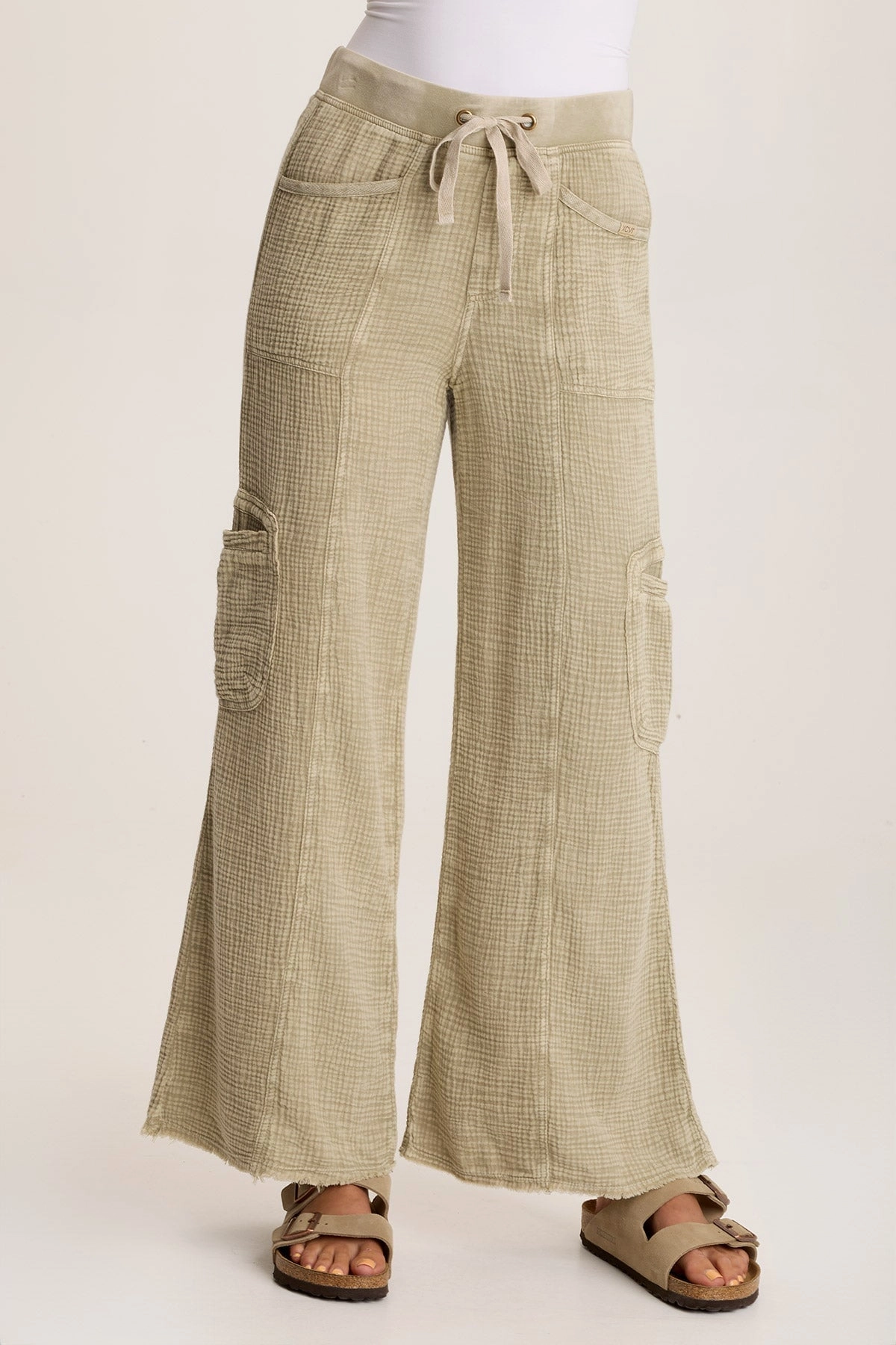 Rizal Gauze Pocket Flare Pant Stretch Panels