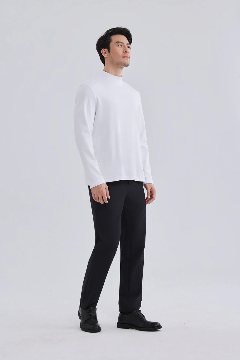 HeatGuard Mock Neck Long Sleeve T-Shirt | White WH001Z Anti-pilling