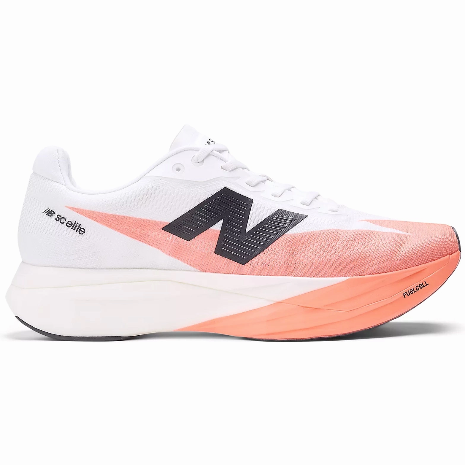 easy - to - put - on shoes running in the dryness shoes Men's FuelCell SuperComp Elite v5 Running Shoes Urgent Red / White / Black
