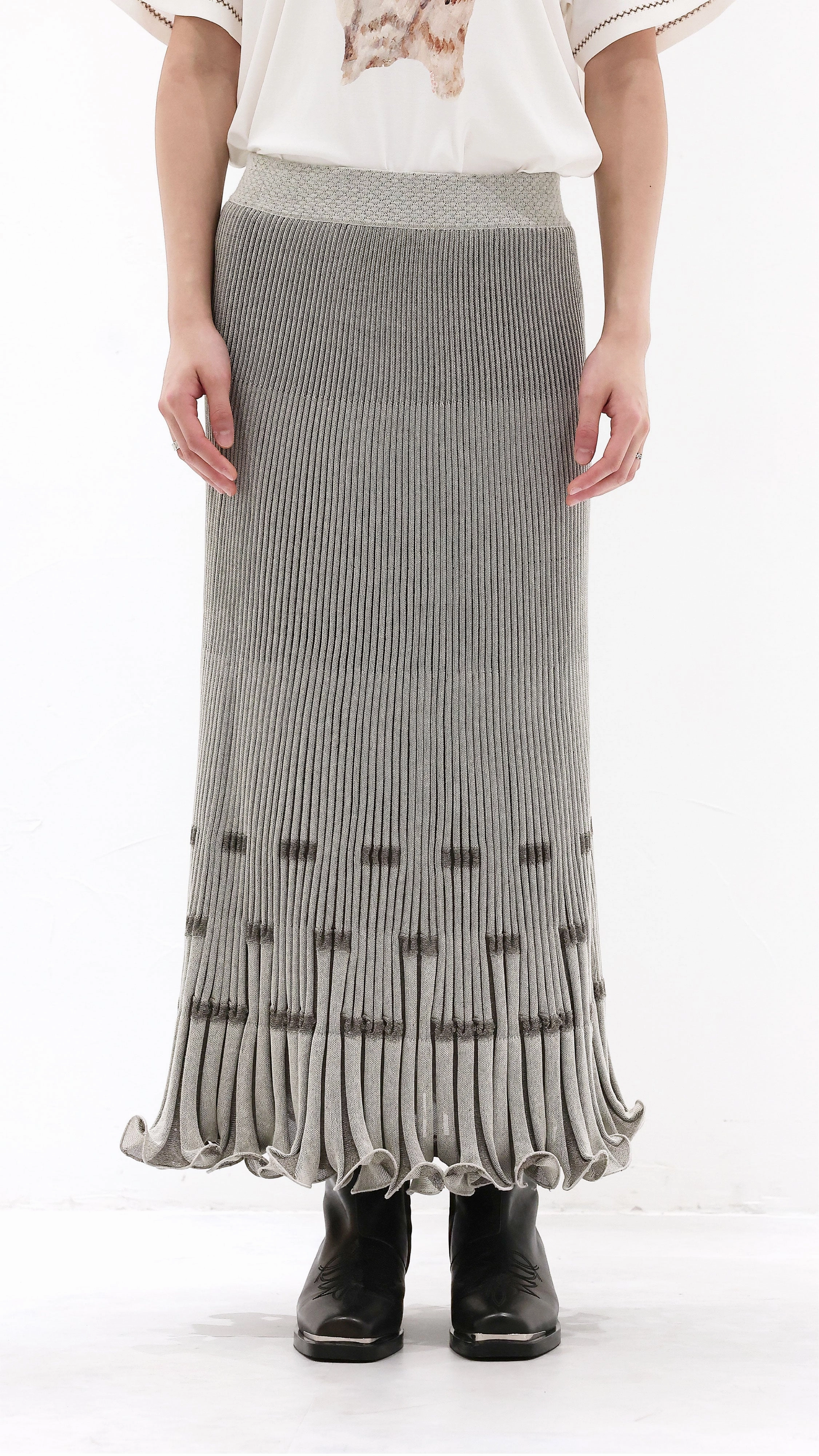 Fish Tail Knit Skirt Midi length