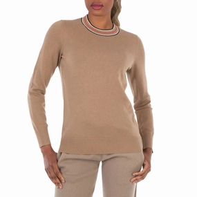 Burberry Striped Detailed Crewneck Cashmere Jumper Cold Weather Fashion