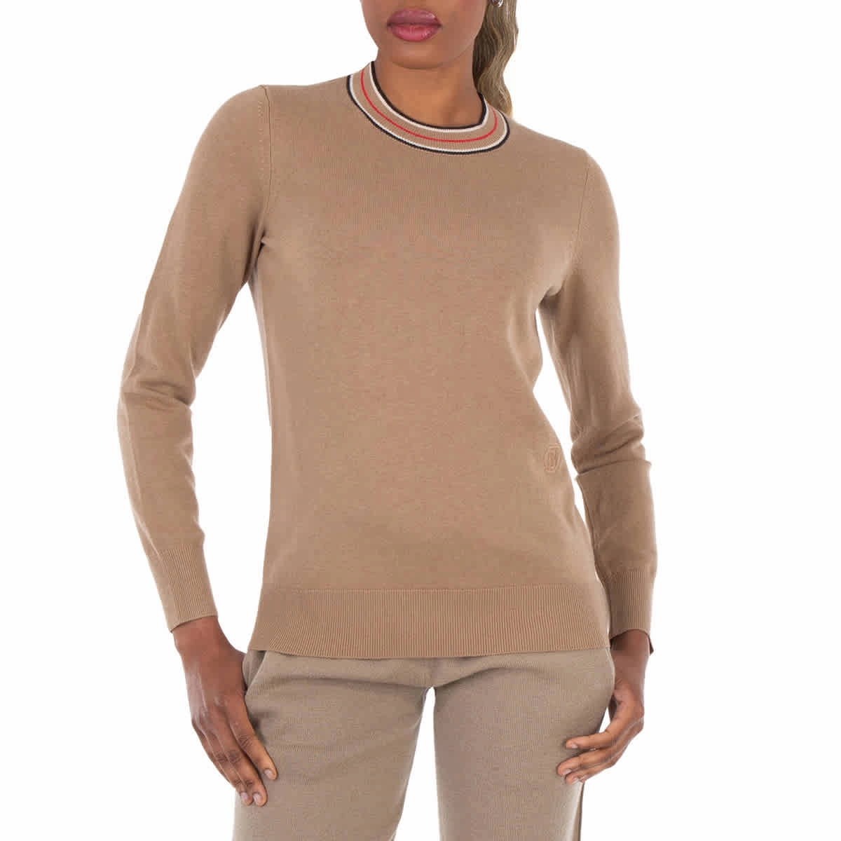 Burberry Striped Detailed Crewneck Cashmere Jumper Comfy Appeal
