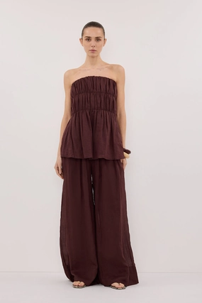 DoubleLayeredKnees Comfortable Wear CARMEL WALNUT RAMIE PANT