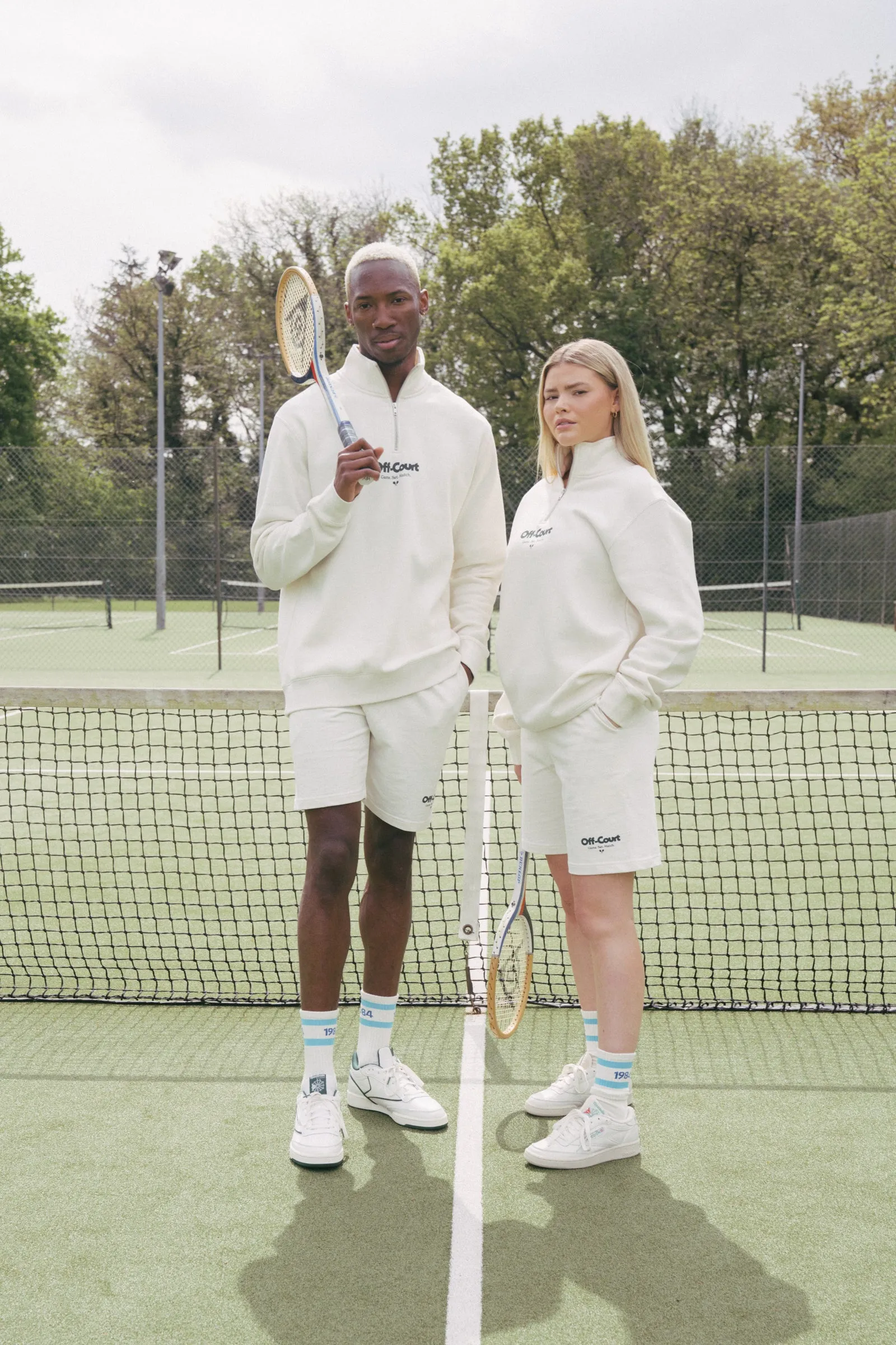 Snug Layer Vice 84 'Off-Court GSM' 1/4 Zip Sweater - Ecru