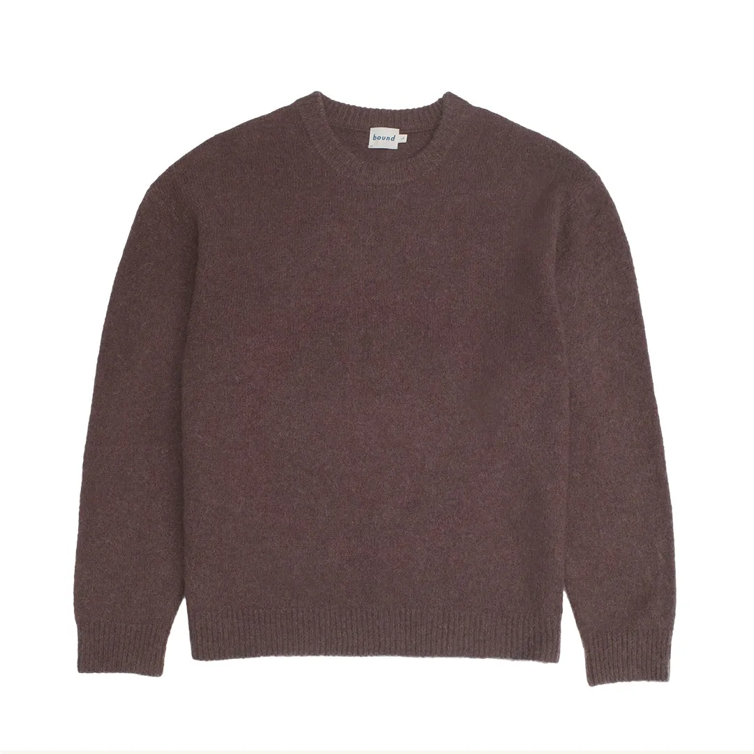 Seasonal Comfort Elegant Knit bound Baxter Mohair Blend Sweater - Walnut Brown