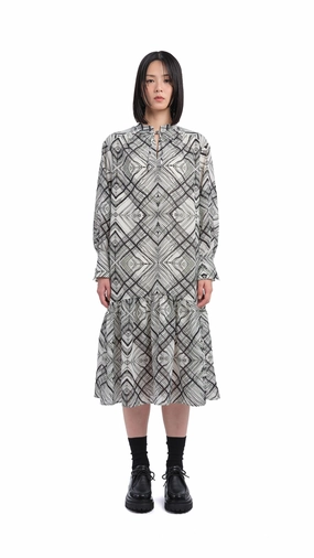 Handcrafted Checker Printed Shirt Dress Fresh Energy