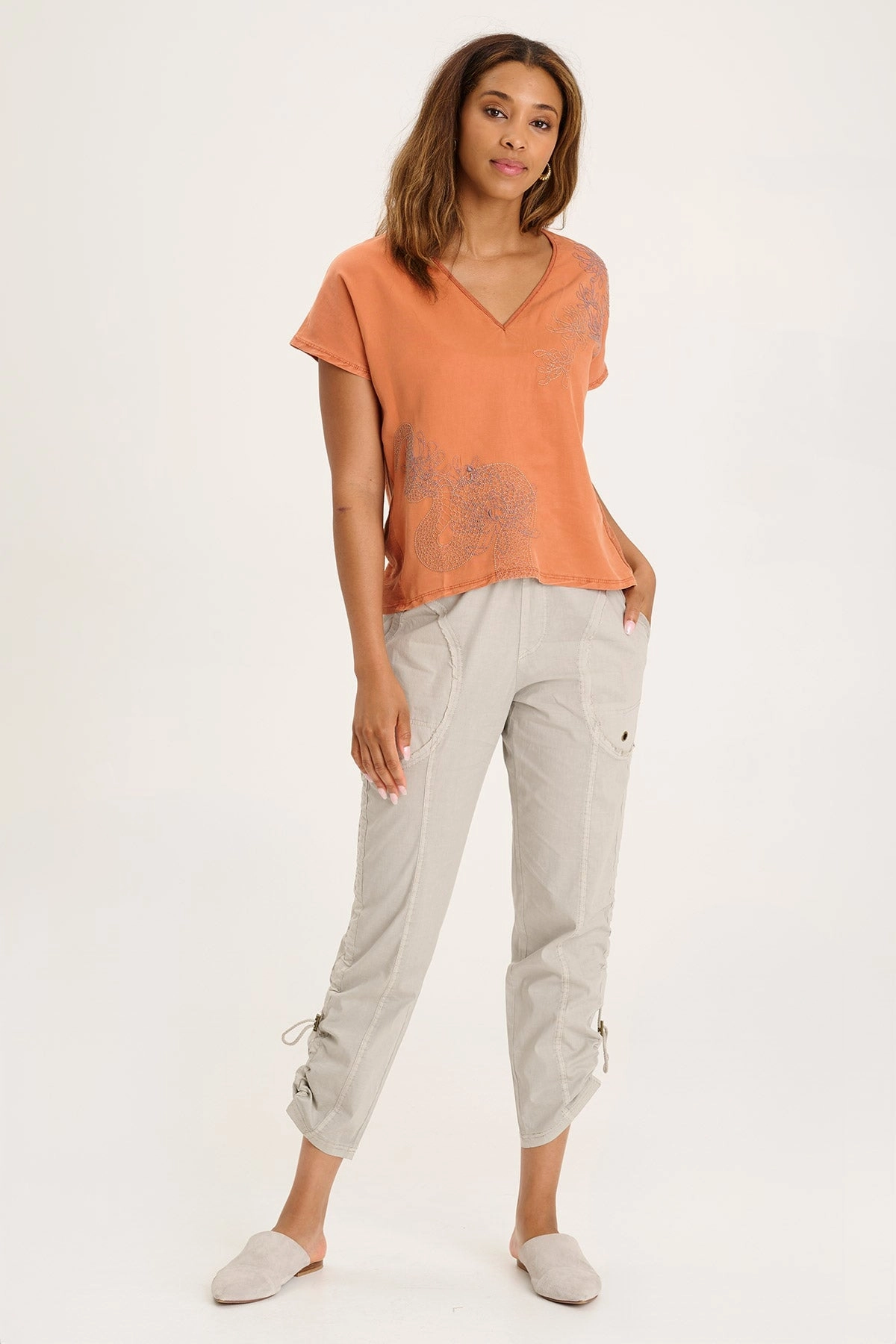 Stay Flexible Otish Slim Poplin Crop