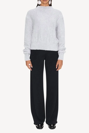 Versatile Comfort Essential Knit Oko Metallic Knit Sweater In Satellite Silver