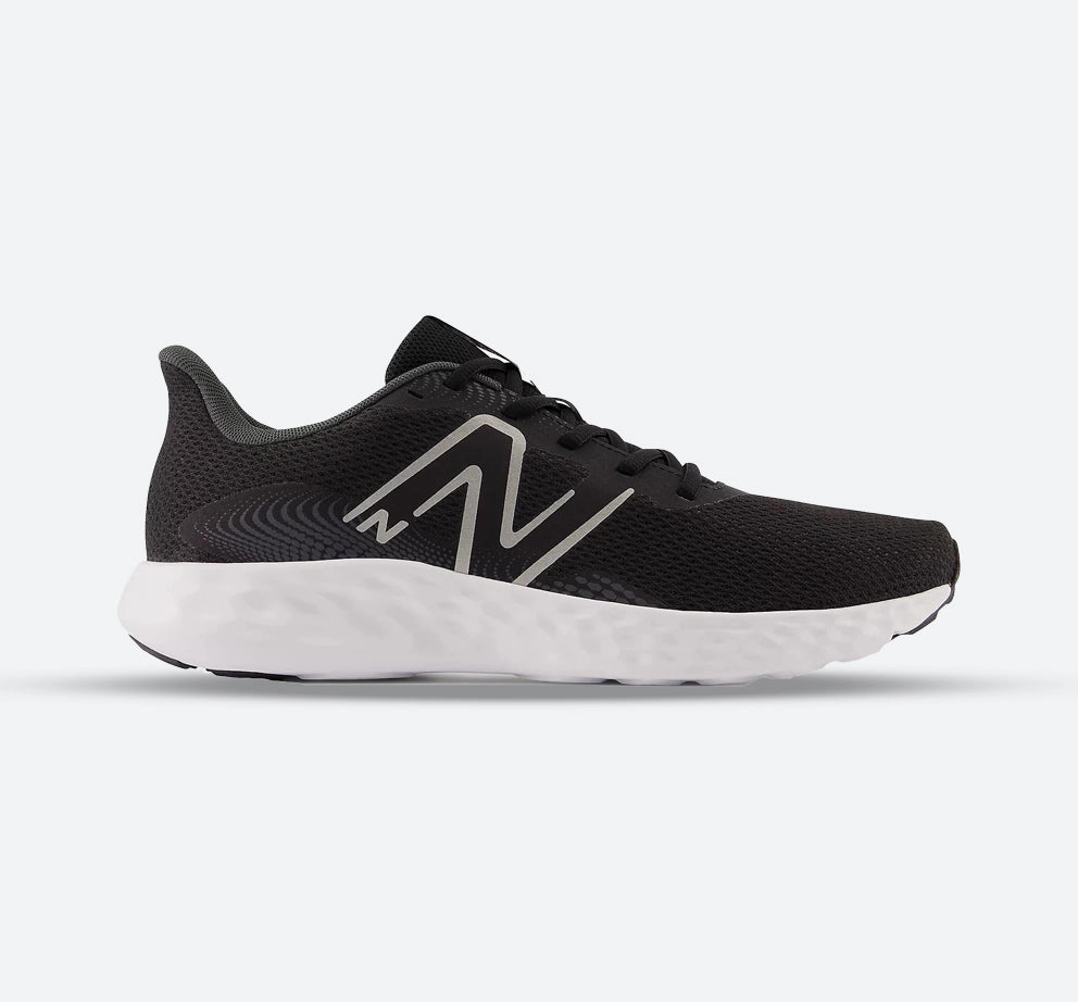 fluorescent shoes resistance bands Men's Wide Fit New Balance M411LB3 Walking and Running Trainers - Black/White
