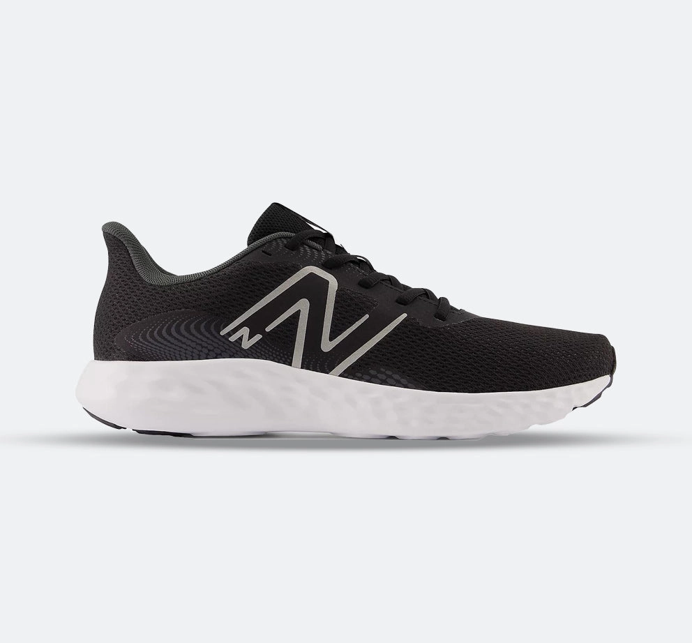 Impact Resistant Midsole Traditional Men's Wide Fit New Balance M411LB3 Walking and Running Trainers - Black/White