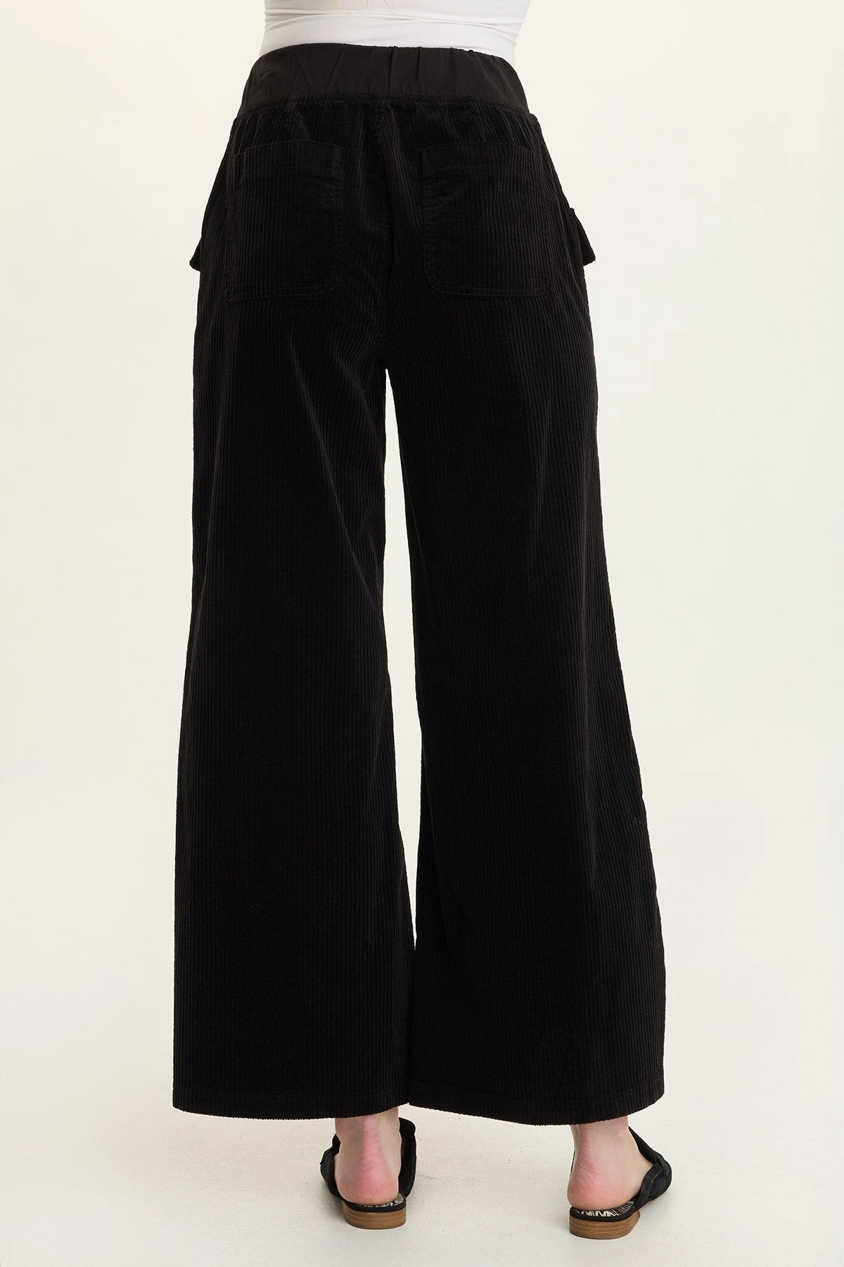 AdjustableDrawstring Minimal Design Veera Wide-Leg Corduroy Pant