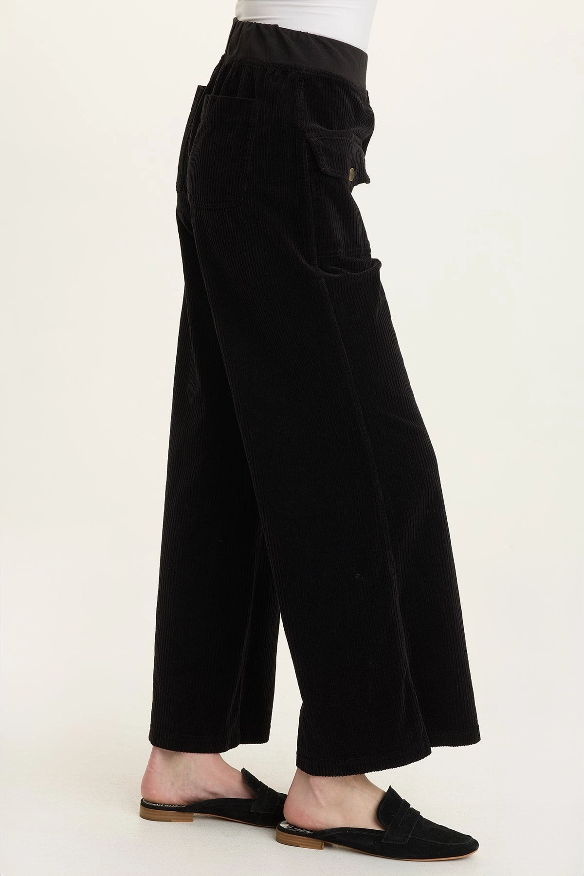Veera Wide-Leg Corduroy Pant Lightweight Construction Double Stitched
