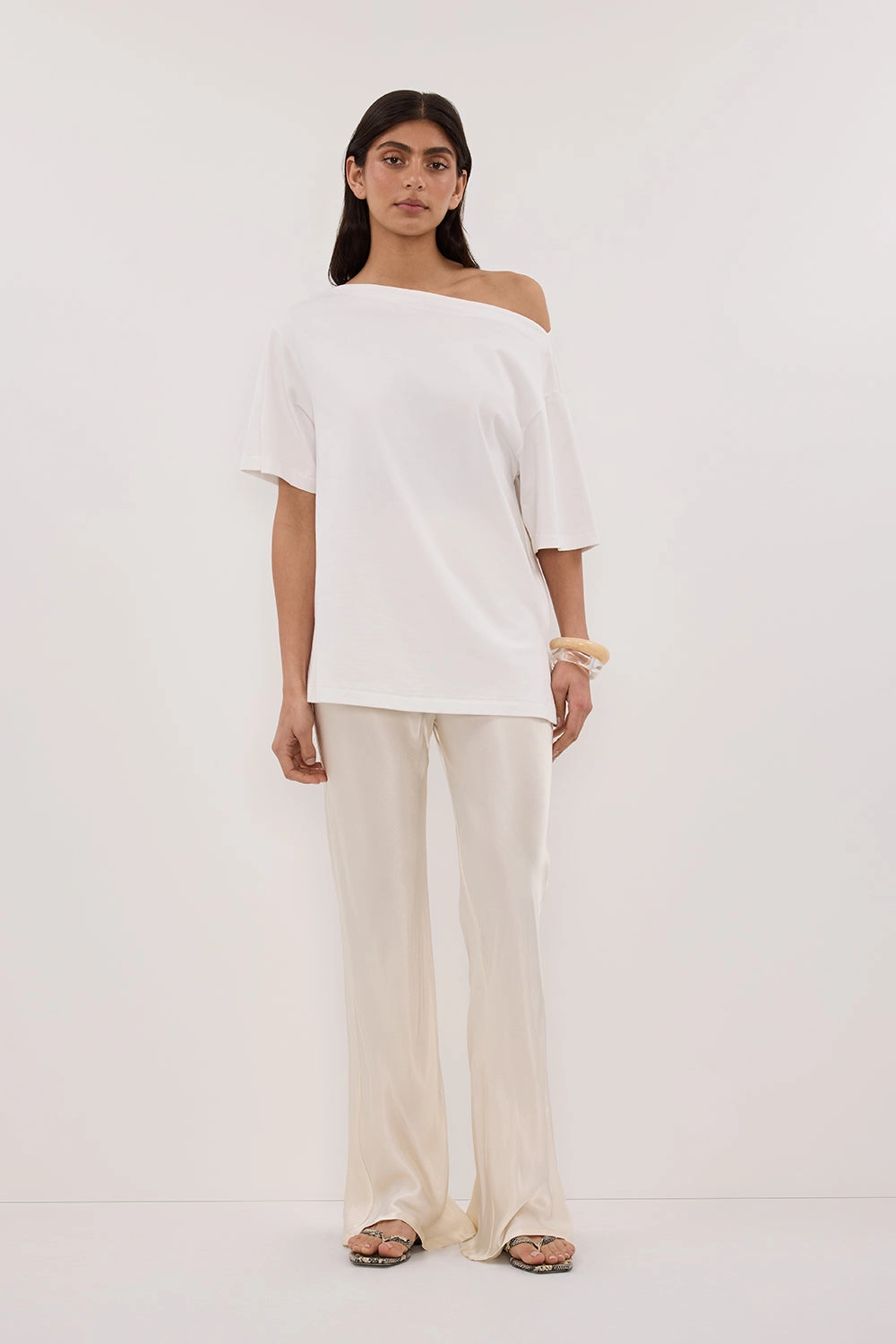 All weather NIKKI CREAM SATIN BIAS PANT