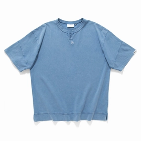 (TP1578) Washed Henley Neck Tee Organic Cotton