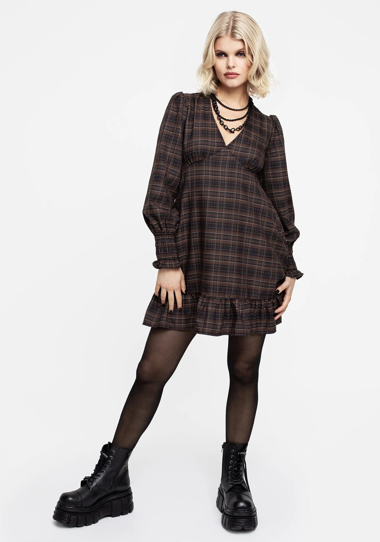 Embla Check Mini Smock Dress Perfect Day-to-Night