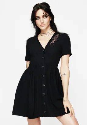 warm tones Sleek Motion Foxglove V Neck Mini Dress