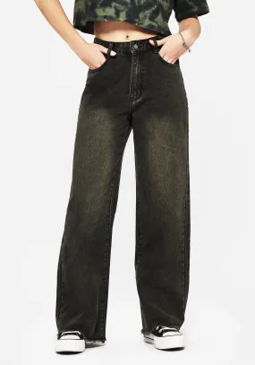 Anti Bacterial Treatment Anthea Wide Leg Washed Denim Jeans