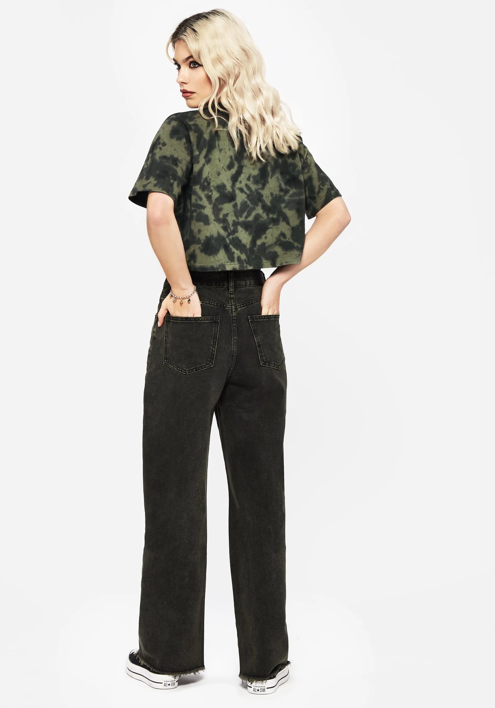 Anthea Wide Leg Washed Denim Jeans Non Bulk