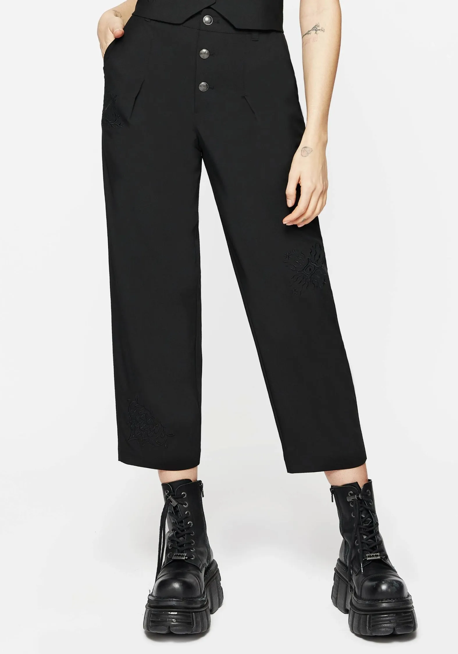 Moonbow Embroidered Tailored Trouser Movement Ease