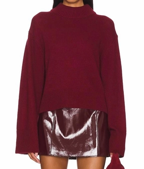 Yvonne Sweater In Oxblood Effortless Warmth