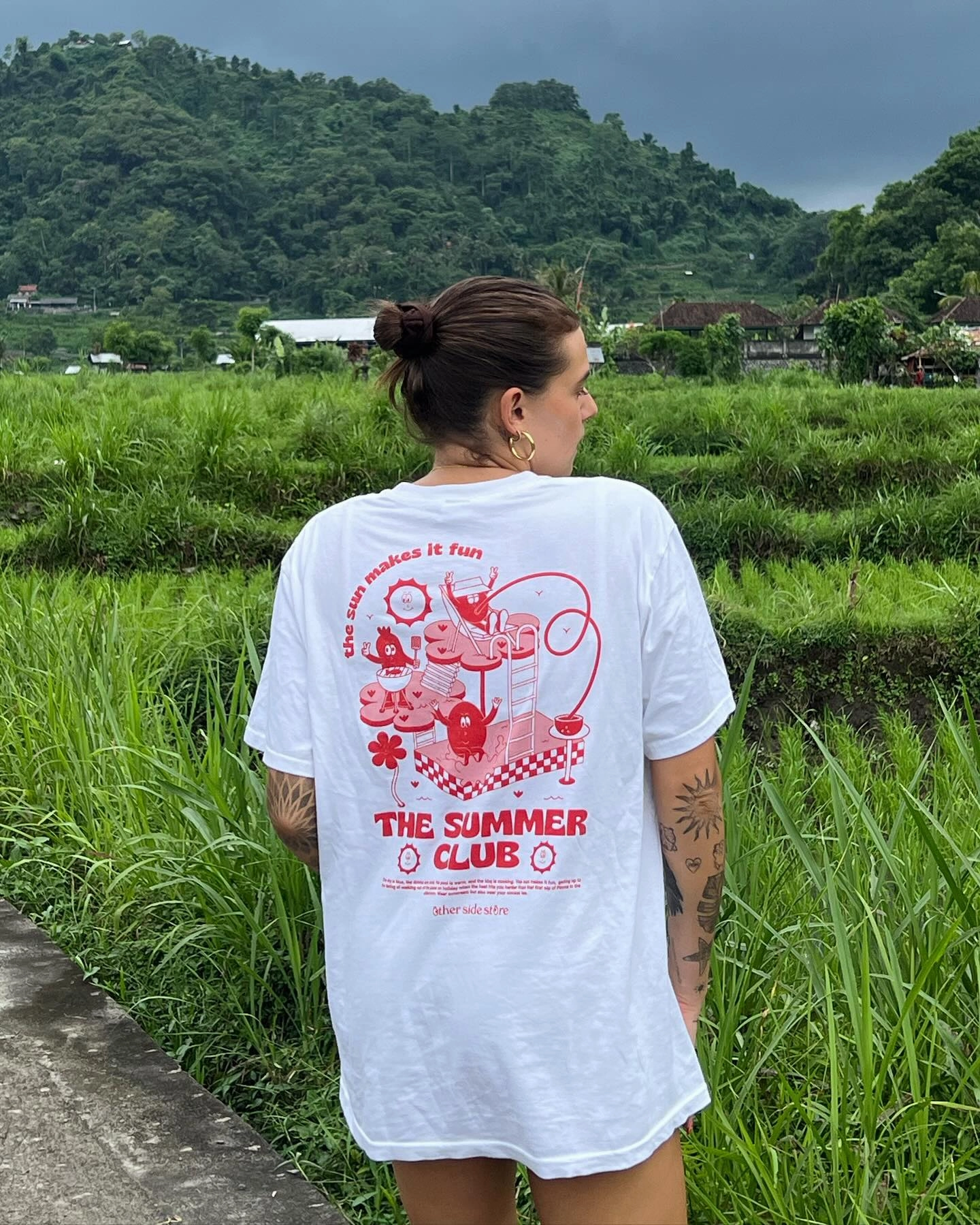 Other Side Store 'Summer Club' Tee - White Street Casual Look Adaptable