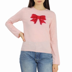 Thermal Insulation Comme Des Garcons Girl Long Sleeve Bow Embroidered Sweater