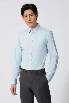 Easy Care Breathable Cotton Wrinkle-Free Pinpoint Oxford Dress Shirt | Light Blue 15940P