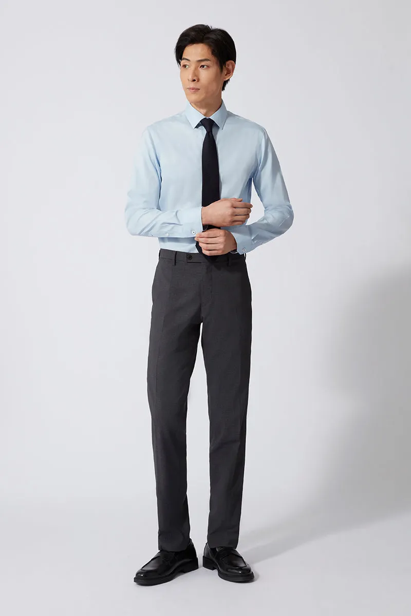 Wrinkle-Free Pinpoint Oxford Dress Shirt | Light Blue 15940P Double Needle Hemming