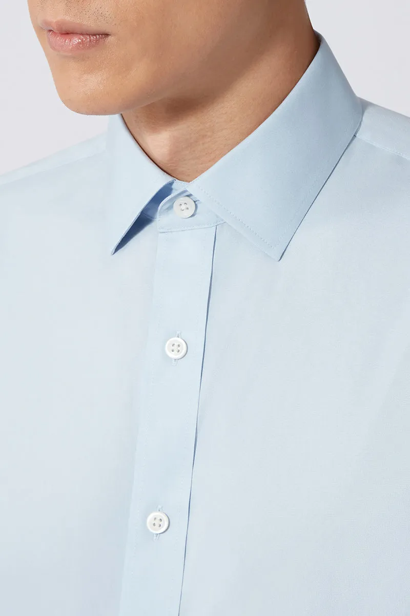 Wrinkle-Free Pinpoint Oxford Dress Shirt | Light Blue 15940P Tuckable Hem