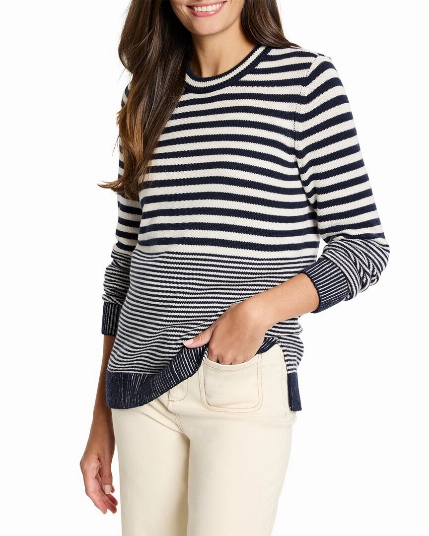 NIC   ZOE Cashmere-Blend Striped Sweater Perfect Fit