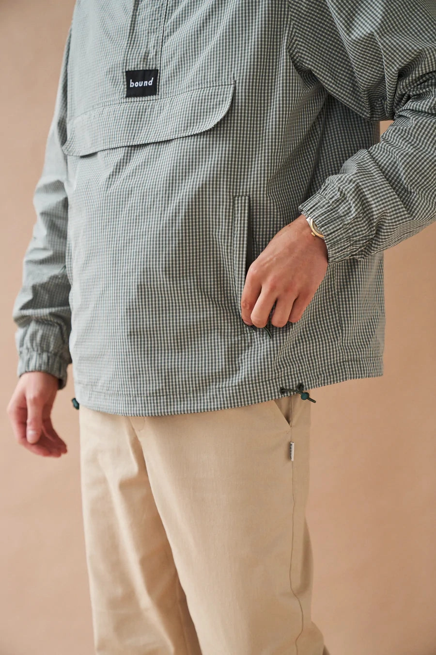 bound 'Hessle' Check Smock - Olive Green Ergonomic Cut Soft touch finish