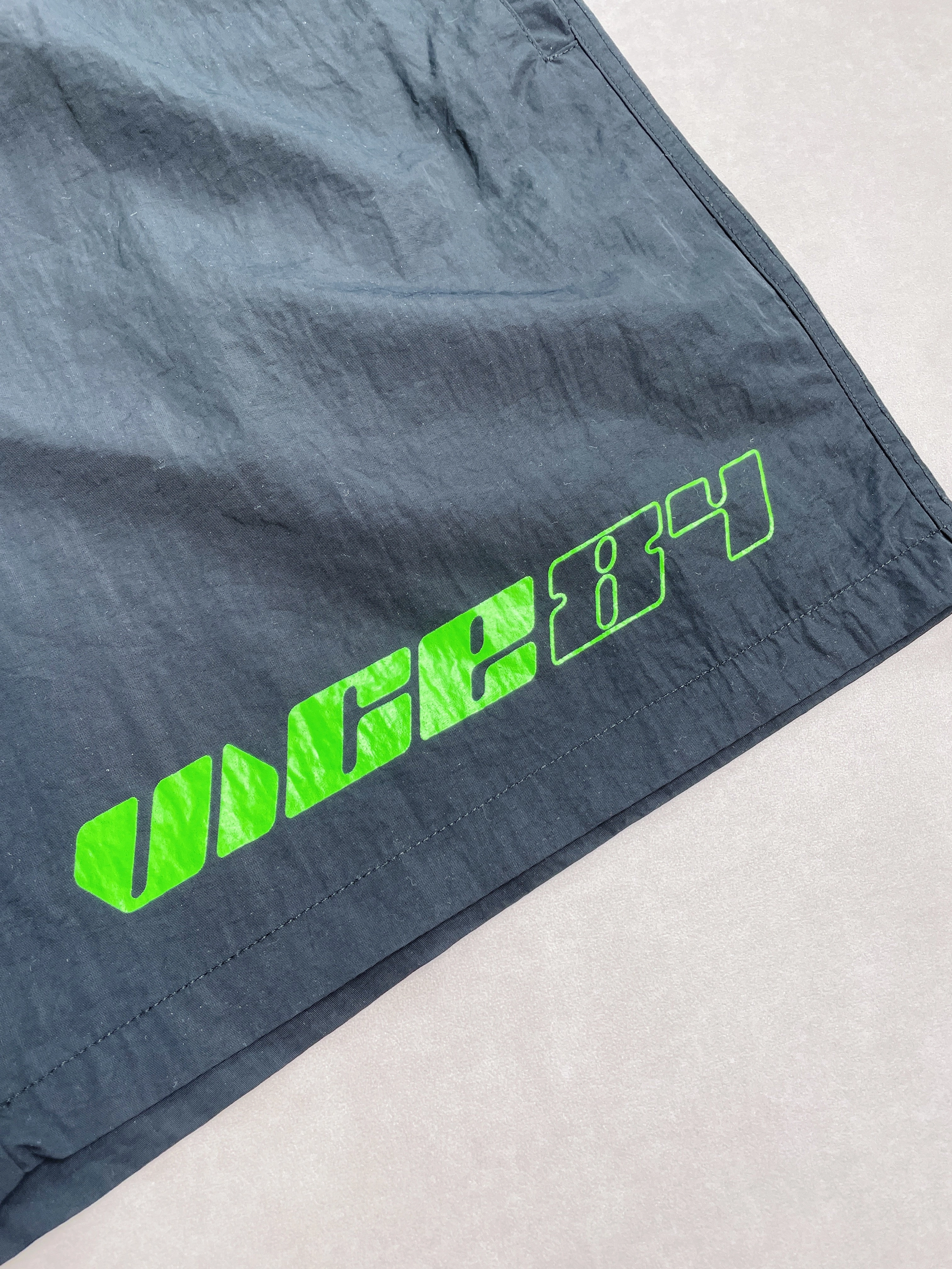 Vice 84 'Racer' Crinkle Recycled Swim Shorts - Black Soft Layers Outdoor Relax