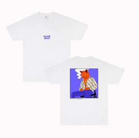 Timeless Comfort Mel?? x Club Bad 'Cool Cat' Tee - White