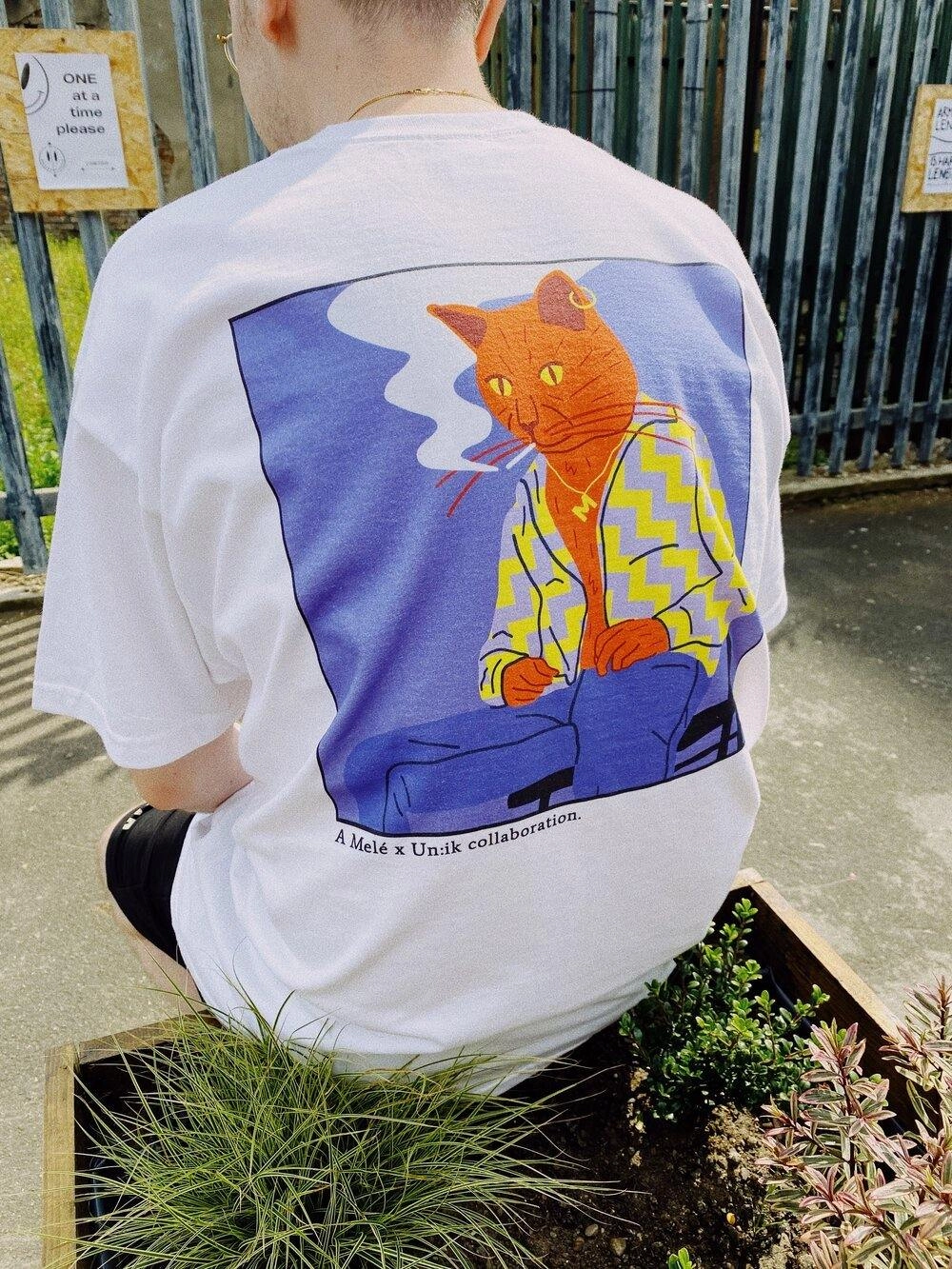 Mel?? x Club Bad 'Cool Cat' Tee - White All Season Wear
